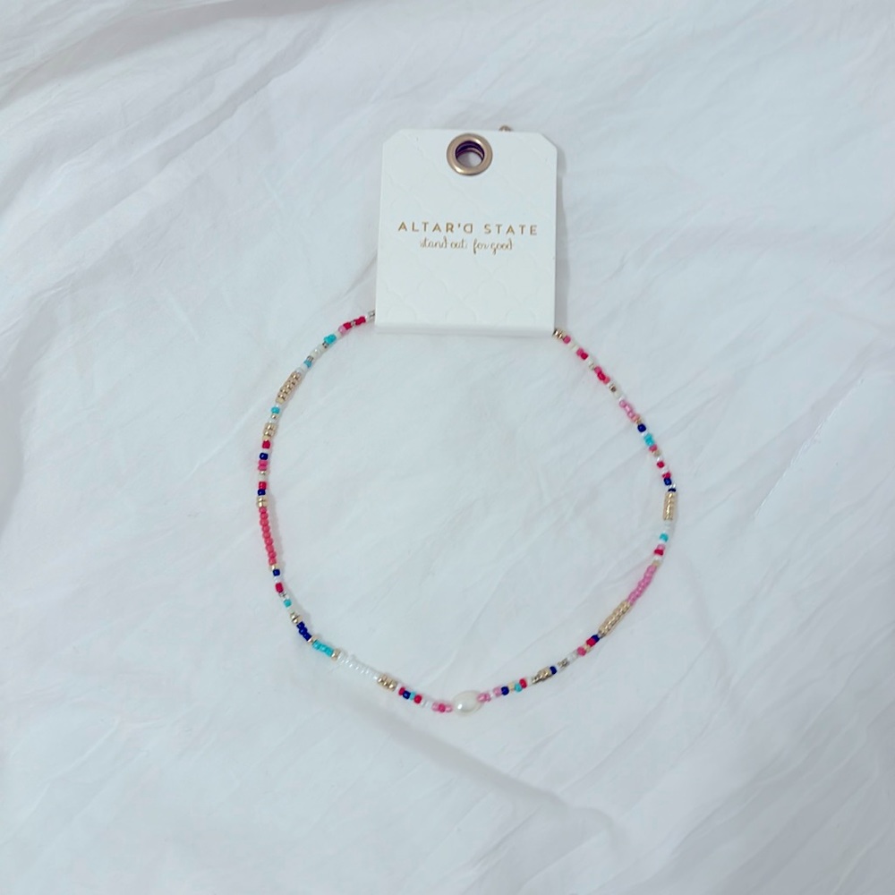 Altered state beaded pearl necklace